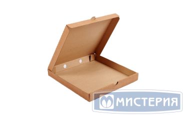 Коробка для пиццы, 400х400х40мм, бурая., микрогофрокартон E